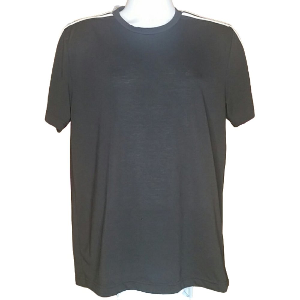 Adidas Climate Black Shirt with White Stripes L - Picture 8 of 8